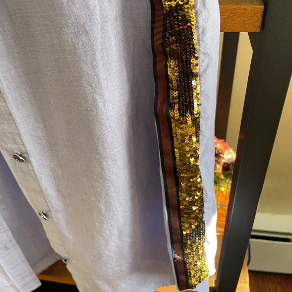 J. Crew sequin tuxedo stripe Oxford - Picture 5 of 10